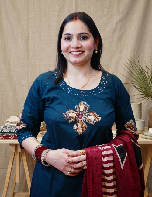 Midnight Heritage Mirror Work Pure Cotton Suit Set