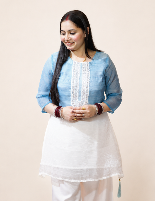 Sky Mist Tissue Organza Co-ord Set